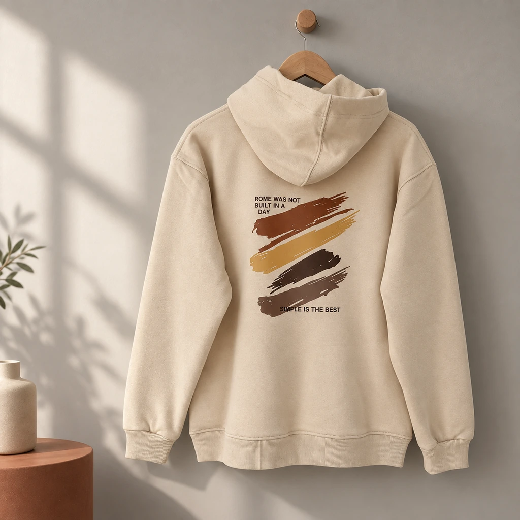 Brushstroke Hoodie – Beige