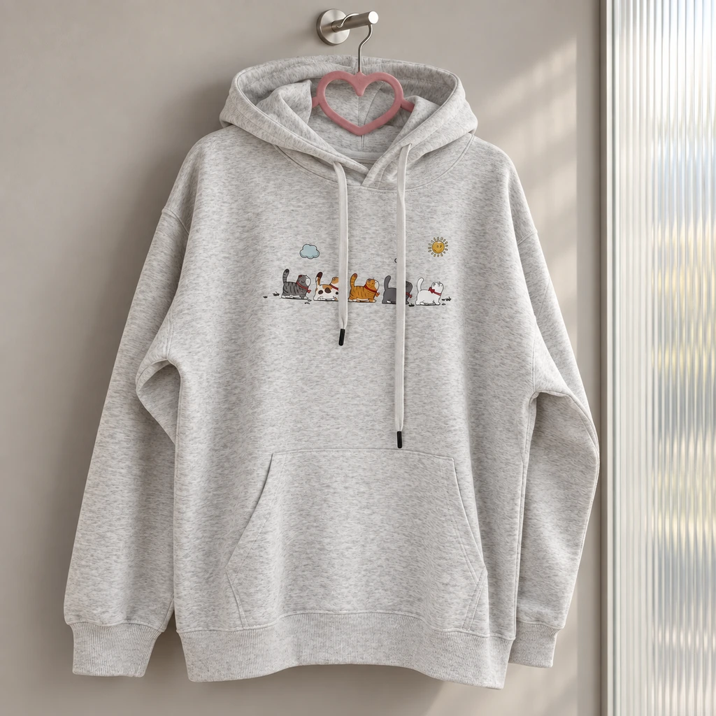 Cat Parade Hoodie – Marle Grey